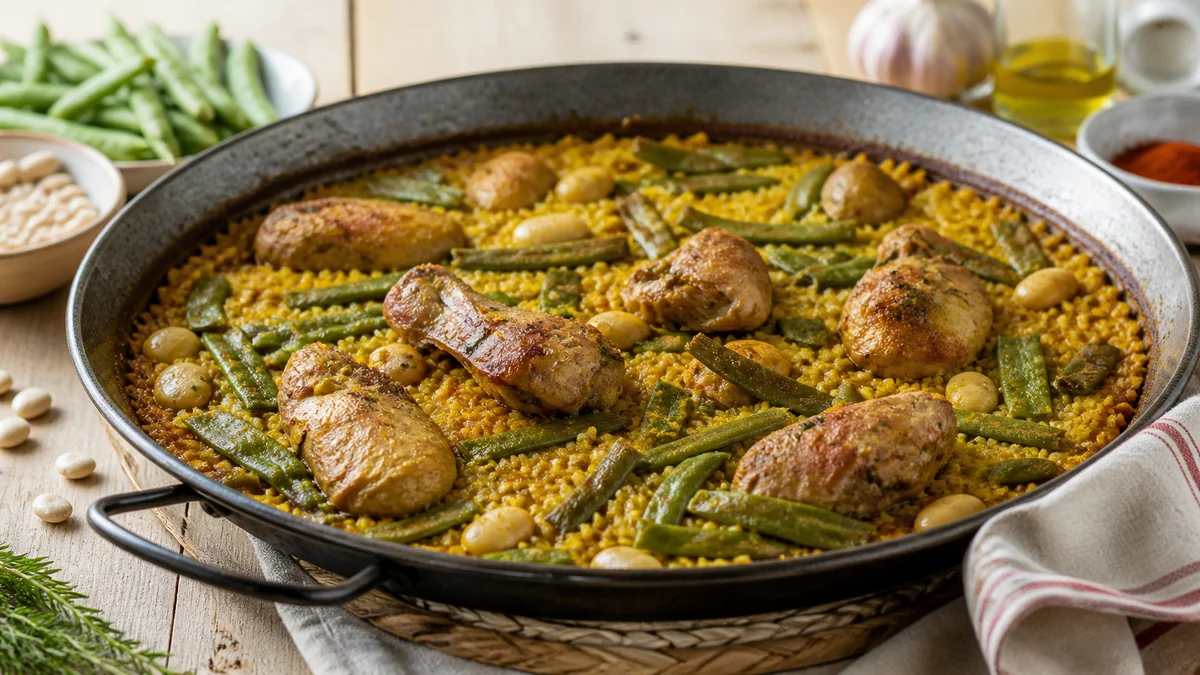 Paella valenciana tradicional