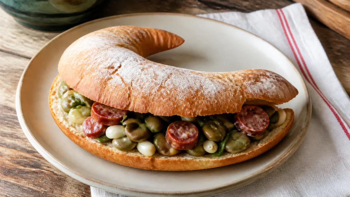 Pataqueta de Sagunto con habas y longaniza
